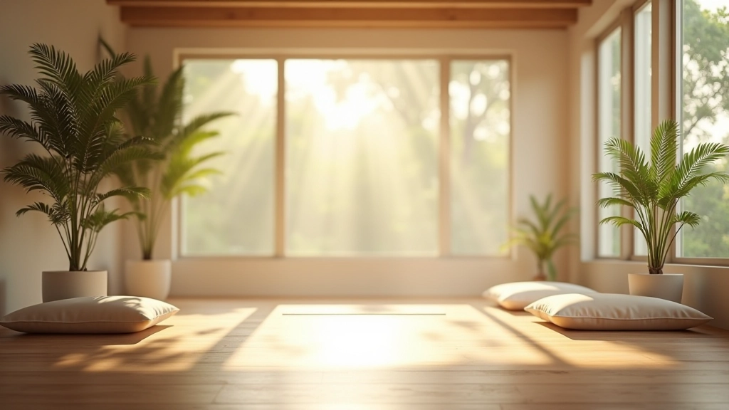 Peaceful meditation space with natural light